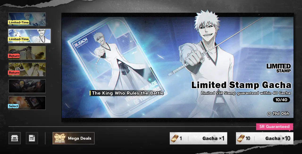 Bleach Soul Resonance Gacha System